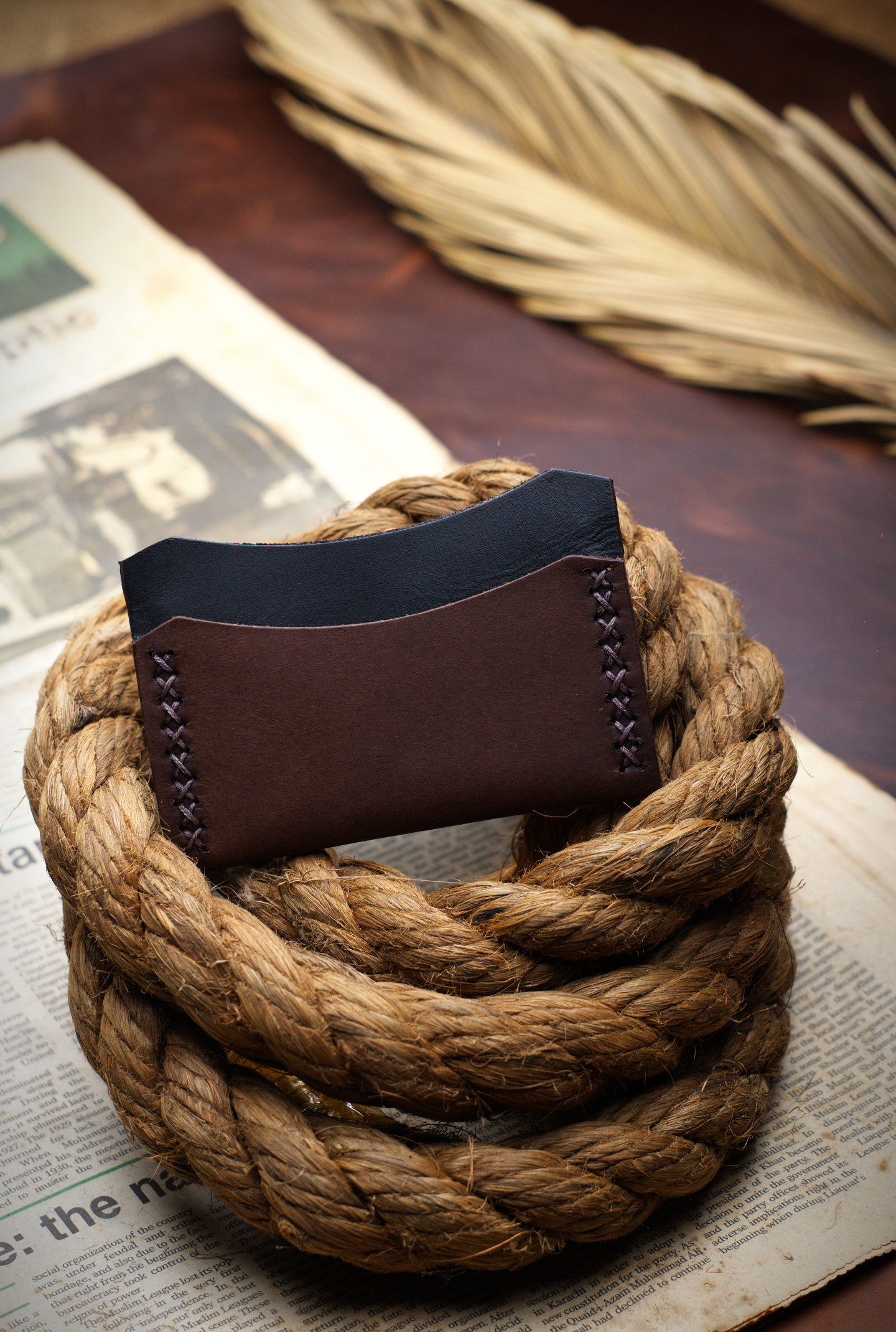 The Masterpiece: A Leather Cardholder Wallet - Brown Color