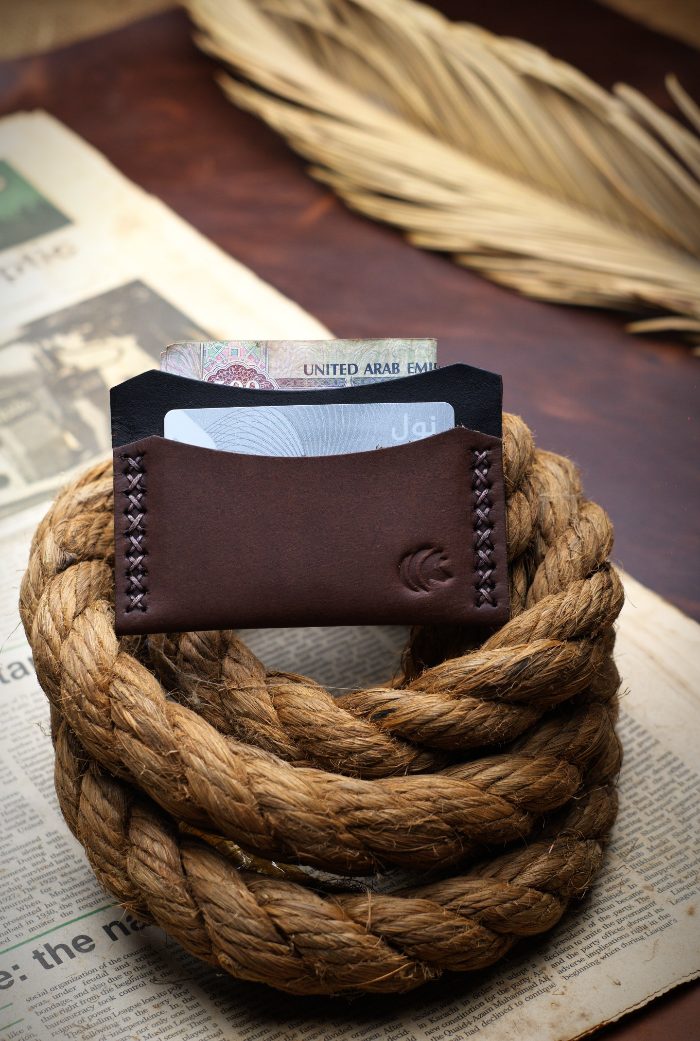 The Masterpiece: A Leather Cardholder Wallet - Brown Color