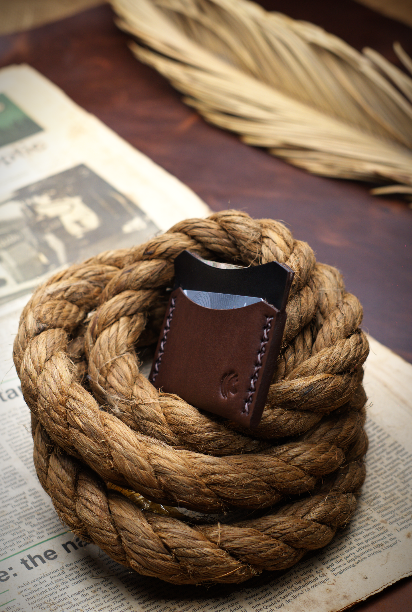 The Masterpiece: A Leather Cardholder Wallet - Brown Color