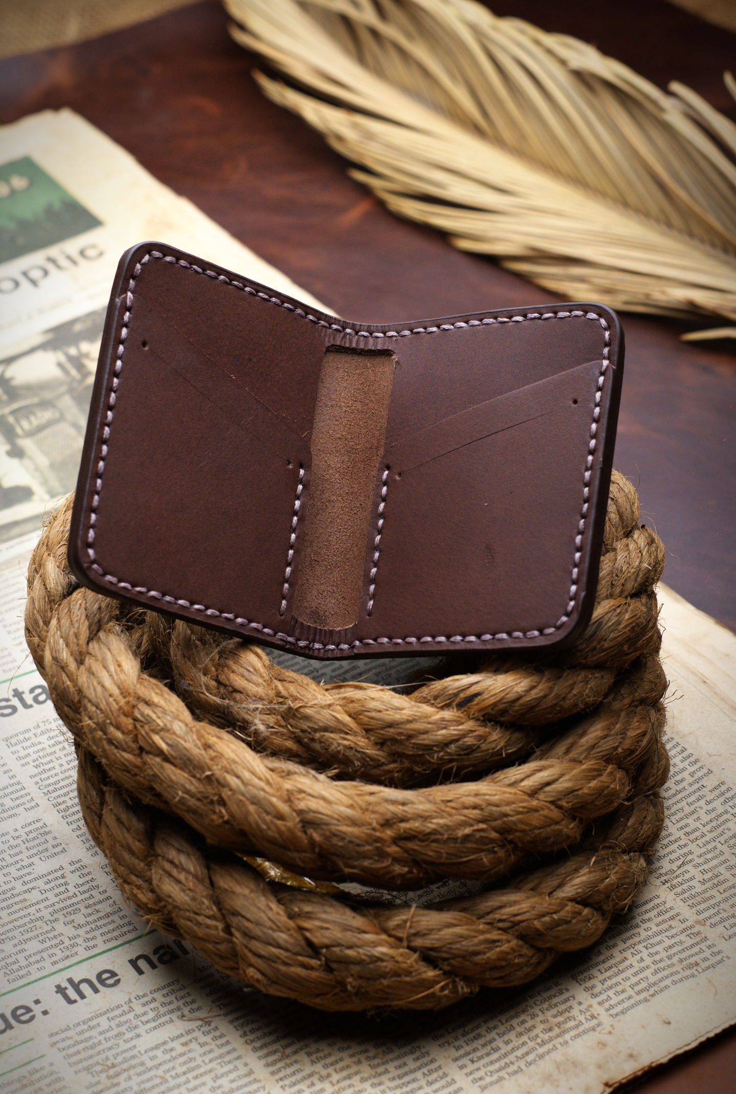 The Vertical Elite: A Leather Bifold Wallet