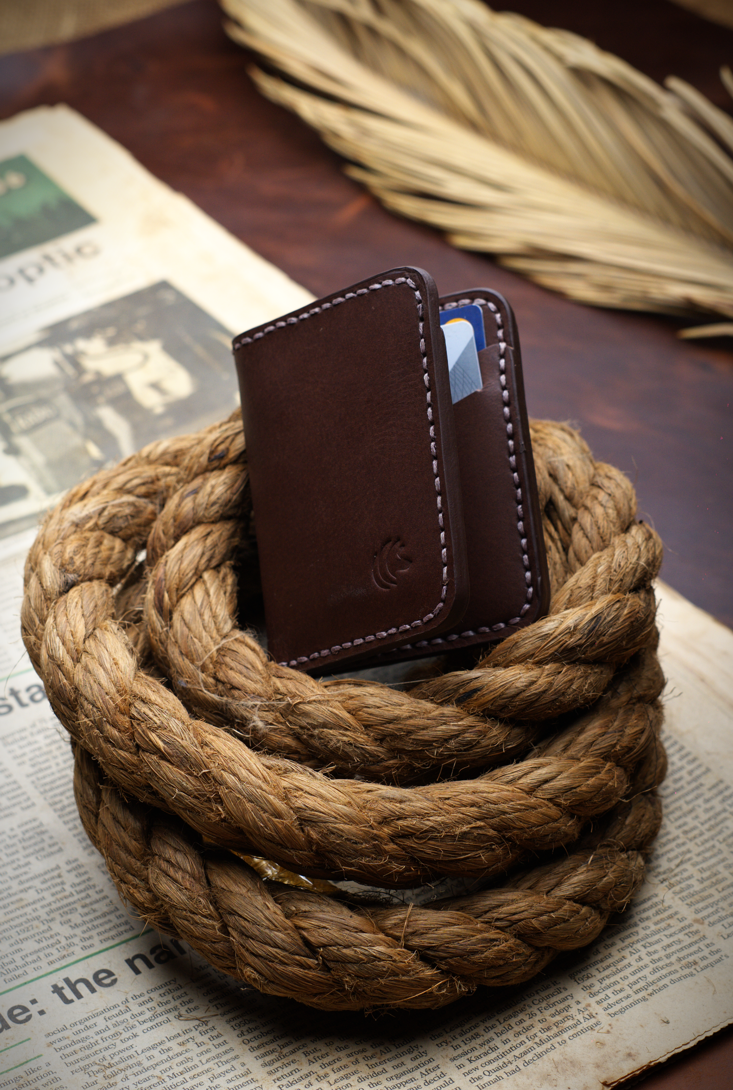 The Vertical Elite: A Leather Bifold Wallet